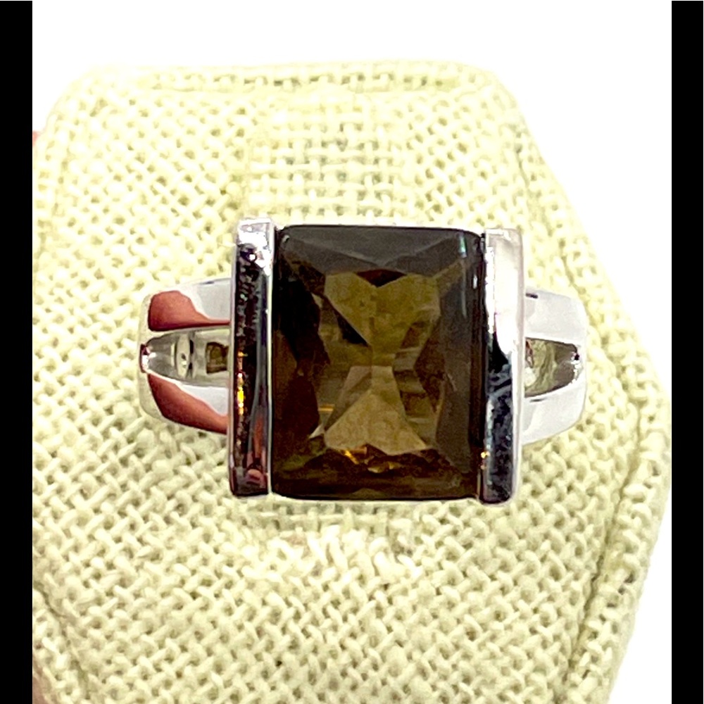 Smoky Quartz sterling silver ring